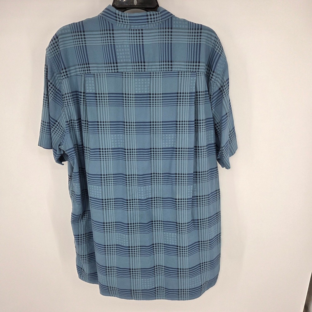 Blake Shelton x Lands' End Men's XL Tall Blue Plaid Short Sleeve Button Up - Picture 4 of 4